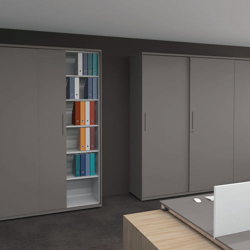 Niedriger Aktenschrank - GALAXY - Martex - hoch / Holz / lackiertes Glas