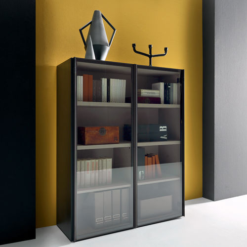 Niedriger Aktenschrank - KYO - Martex - hoch / Holz / Glas