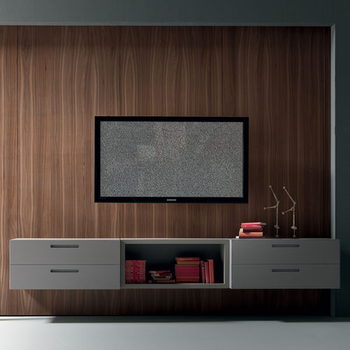Moderne Wohnwand - BOISERIE - Martex - Nussbaum / Modul / lowboard
