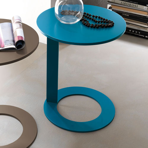 Moderner Beistelltisch - Martex - Glas / lackiertes Glas / rund