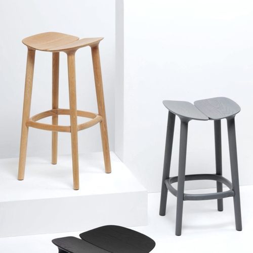 Moderner Barhocker - OSSO  - Mattiazzi - Eiche / Esche / Gestell aus Holz
