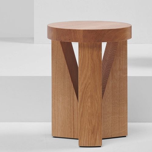 Moderner Hocker - CUGINO - Mattiazzi - Eiche / Kiefer / Linoleum
