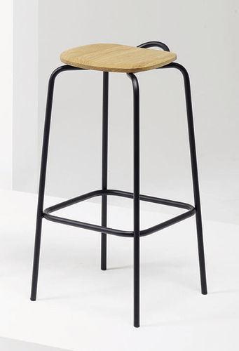Moderner Barhocker - FORCINA  - Mattiazzi - Eiche / Esche / Gestell aus rostfreiem Edelstahl