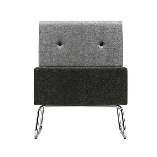 Moderner Kaminsessel - ABACO+ 812 - et al. - Stoff / Stahl / grau