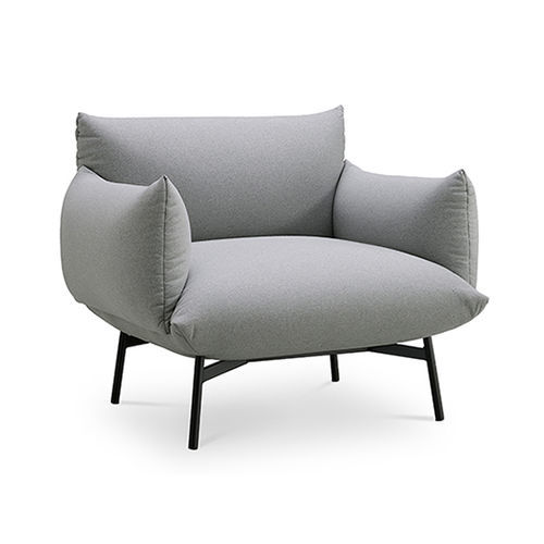 Moderner Sessel - AREA P_BR M TS - MIDJ - Stoff / aus lackiertem Metall / grau