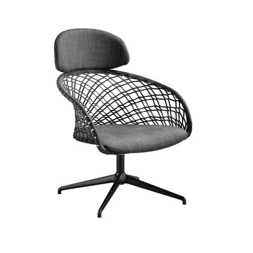 Moderner Sessel - P47 APA GX TS-CU - MIDJ - Stoff / Kunstleder / Stahl