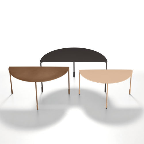 Moderner Couchtisch - HOODI - MIDJ - Metall / Leder / Gestell aus Metall