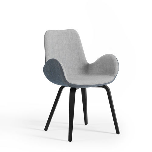 Moderner Sessel - Dalia PB L_N TS - MIDJ - Stoff / Leder / Holz