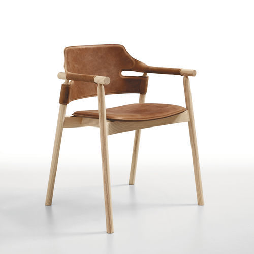 Sessel / originelles Design - Suite P L CU - MIDJ - Leder / Holz / Polster