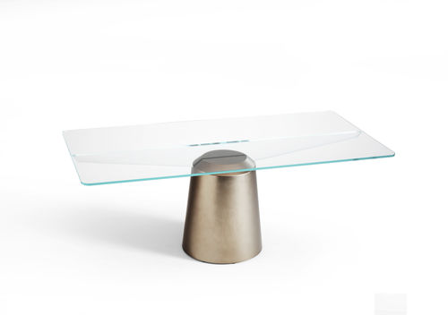 Esstisch / originelles Design - Spike - MIDJ - Glas / Gestell aus Metall / rechteckig