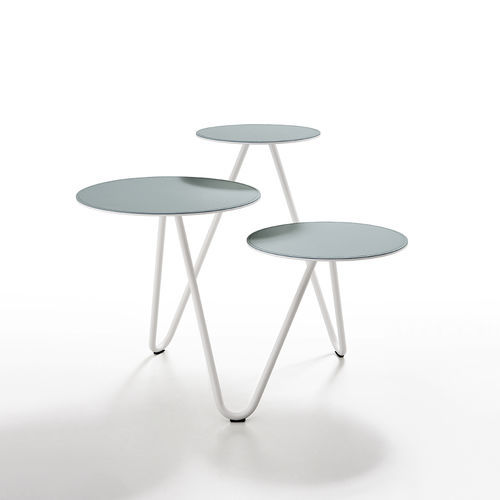 Couchtisch / originelles Design - Apelle Trio - MIDJ - Keramik / Leder / Gestell aus lackiertem Metall