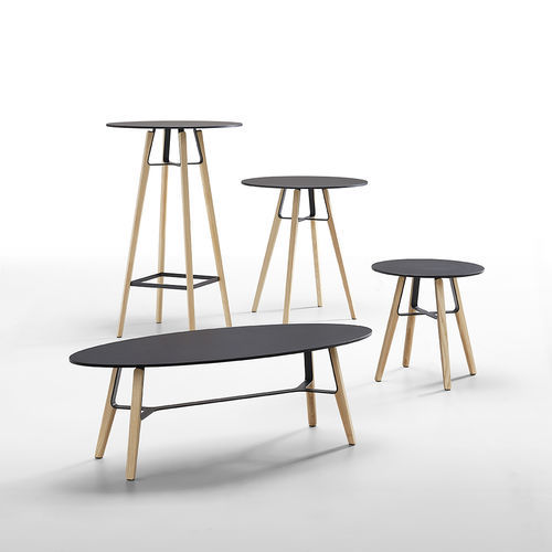 Couchtisch / originelles Design - Li&ugrave; CT - MIDJ - HPL / Gestell aus Metall / Gestell aus Holz