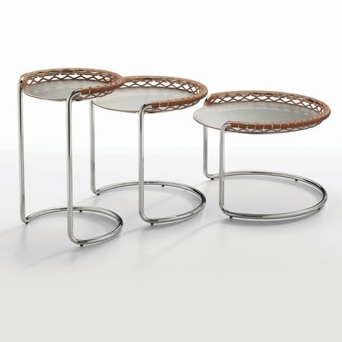 Moderner Couchtisch - P47 CT - MIDJ - Metall / Gestell aus Stahl / rund