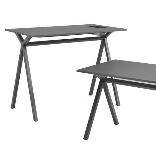Bodenstehender Schreibtisch - Dama  - MIDJ - originelles Design / Holzfurnier / Metall