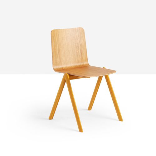 Moderner Stuhl - Stack S PP_LG - MIDJ - für den Innenraum / Holz / Polypropylen