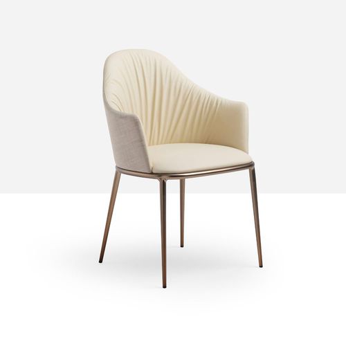Moderner Stuhl - Lea Deluxe P M TS - MIDJ - für Wohnzimmer / Stoff / Leder