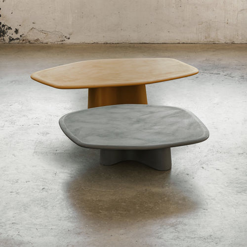 Couchtisch / organisches Design - ORGANIC CT - MIDJ - Beton / rechteckig / mit Mittelfuß
