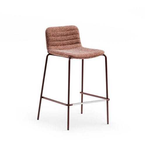 Moderner Hocker - COVER.1 - MIDJ - aus lackiertem Stahl / Gestell aus gestrichenem Metall / mit Mittelfuß