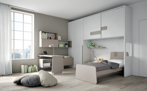 Moderner Kleiderschrank - EVO 11 PONTI - Mistral - Holz / lackiertes Holz / mit Schiebetür