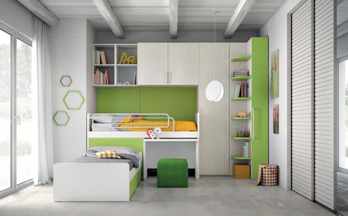 Eck-Etagen-Bett - EVO 12 PONTI - Mistral - Einpersonen / modern / für Kinder (Unisex)