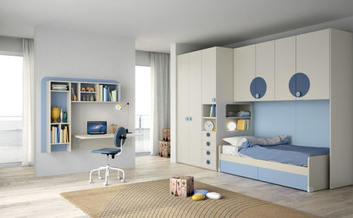 Moderner Kleiderschrank - EVO 13 PONTI - Mistral - Holz / lackiertes Holz / mit Schwingtür