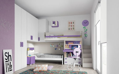 Hochbett - EVO 25 SALVASPAZIO - Mistral - Etagen / Einpersonen / modern