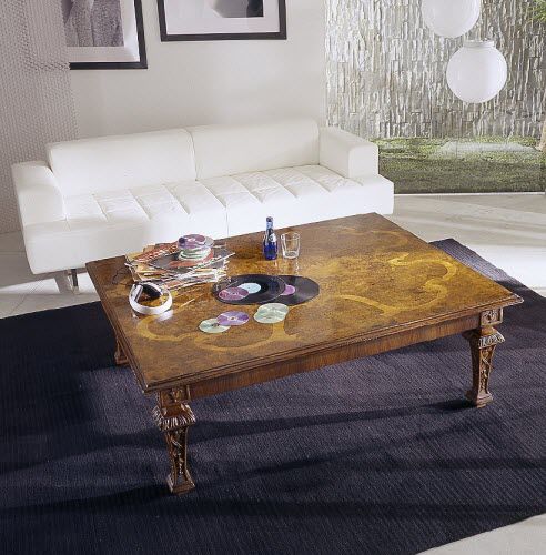Couchtisch / Louis XVI - ART 500 C - Bertelè - Nussbaum / rechteckig / für Privatgebrauch