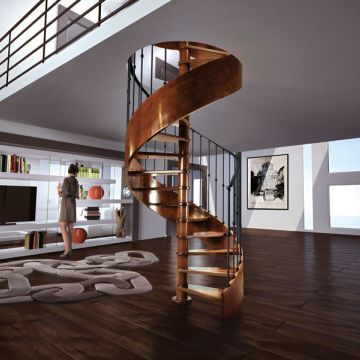 Viertelgewendelte Treppe - Bertelè - Wendel / halbgewendelt / Holzstufen