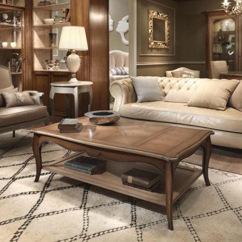 Klassischer Couchtisch - CT220 - Mobili Busatto - Holz / Gestell aus Holz / rechteckig