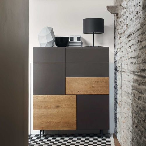 Hohes Sideboard - INCONTRO C5C01 - C5C02 - SANGIACOMO - modern / Eiche / Holzfurnier