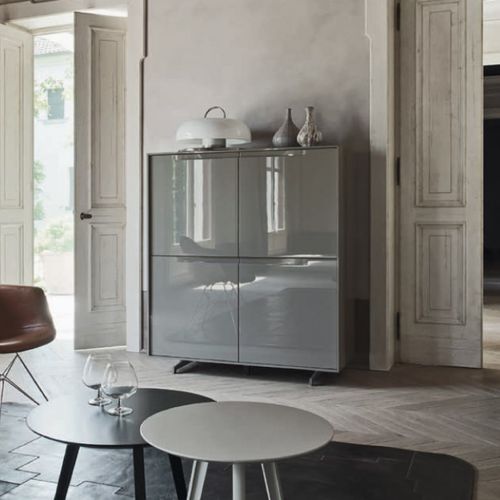 Hohes Sideboard - VELA C5C09 - SANGIACOMO - modern / Holzfurnier / hochglanzlackiertes Holz