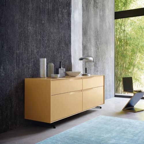 Modernes Sideboard - VELA C5C11 - SANGIACOMO - mattlackiertes Holz / lackiertes Metall / braun