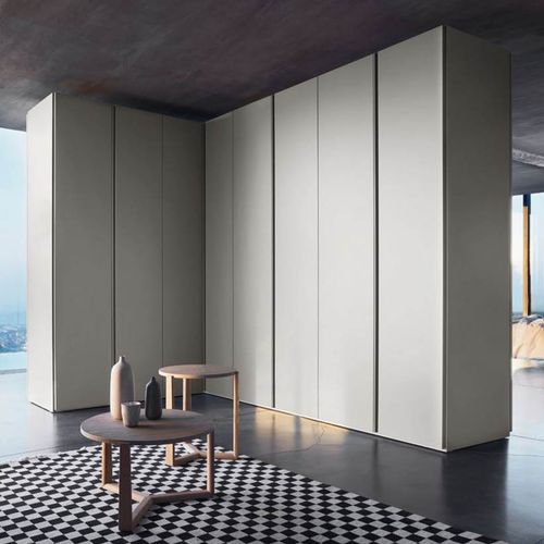 Eckkleiderschrank - SINUA - SANGIACOMO - modern / hochglanzlackiertes Holz / Holzfurnier