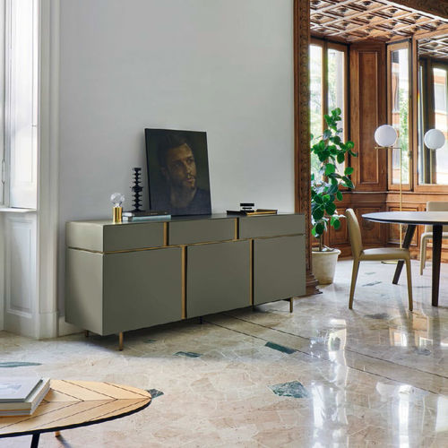 Modernes Sideboard - ABACO C5C207 - SANGIACOMO - mattlackiertes Holz / Metall / mit Schubladen