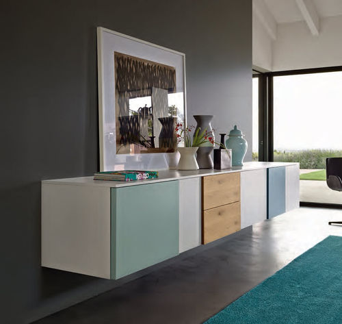 Wandmontiertes Sideboard - INCONTRO C5C04 - SANGIACOMO - modern / Eiche / Holzfurnier