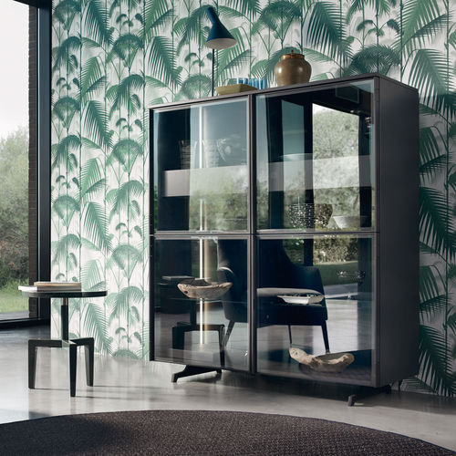 Hohes Sideboard - SCRIGNO C5C07 - SANGIACOMO - modern / mattlackiertes Holz / Metall