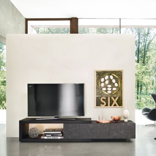 Modernes Fernsehmöbel - Lampo Sp60 4 - SANGIACOMO - lowboard / mit Regal / Eiche