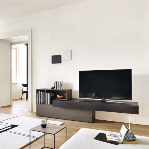 Modernes Fernsehmöbel - Lampo Open 5 - SANGIACOMO - lowboard / mit integriertem Stauraum / mit Regal