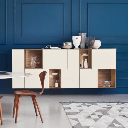 Wandmontiertes Sideboard - LAMPO L6C10 - SANGIACOMO - modern / Holzfurnier / Glas
