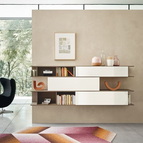 Modul-Bücherregal - LAMPO ALIAS L6C13 - SANGIACOMO - wandmontiert / modern / Eiche