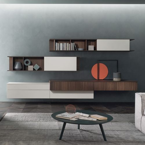 Modul-Bücherregal - LAMPO ALIAS L6C14 - SANGIACOMO - wandmontiert / modern / Eiche