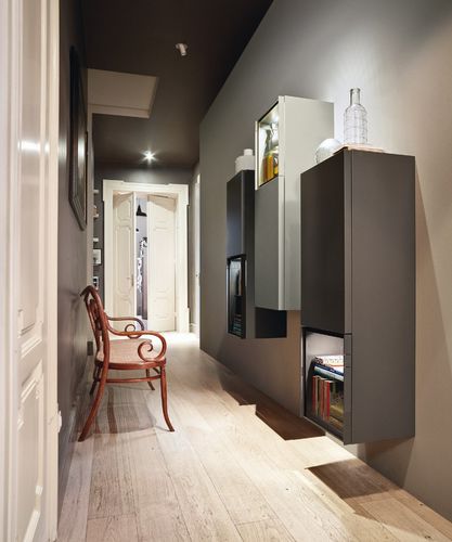 Wandmontiertes Ablagemöbel - LAMPO SCRIGNO L6C29 - SANGIACOMO - modern / Glas / grau