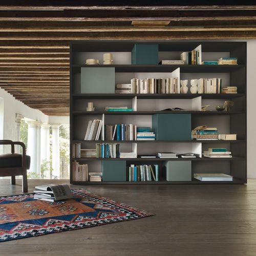 Decke/Boden-Bücherregal - MODO  - SANGIACOMO - modern / Eiche / Holzfurnier