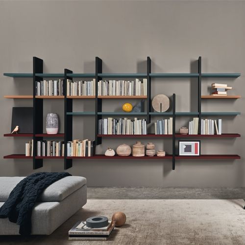 Wandmontiertes Bücherregal - LAMPO  - SANGIACOMO - modern / lackiertes Holz / schwarz