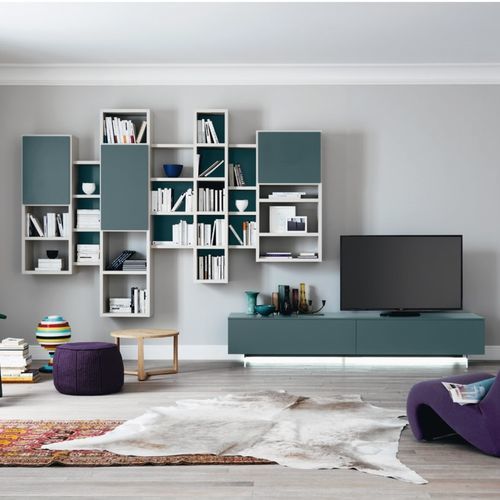 Modul-Bücherregal - MODO M6C80 - SANGIACOMO - wandmontiert / modern / mattlackiertes Holz