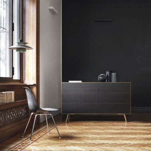 Moderne Kommode - Domino Mono - SANGIACOMO - lackiertes Holz / Holzfurnier / lackiertes Metall