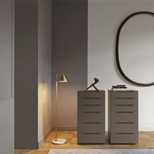 Moderner Chiffonnier - ISEO - SANGIACOMO - mattlackiertes Holz / weiß / grau