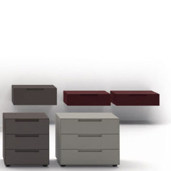 Moderner Nachttisch - ISEO - SANGIACOMO - mattlackiertes Holz / Gestell aus Metall / rechteckig