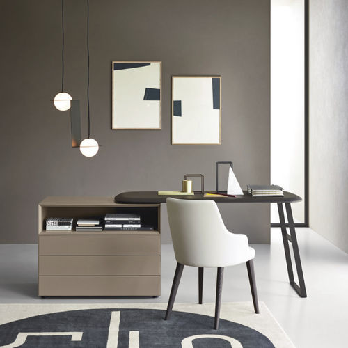 Bodenstehender Schreibtisch - Domino - SANGIACOMO - modern / Holzfurnier / lackiertes Holz