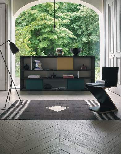 Wandmontiertes Bücherregal - MODO M6C82 - SANGIACOMO - modern / Eiche / Holzfurnier